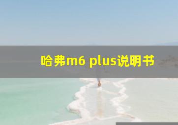 哈弗m6 plus说明书